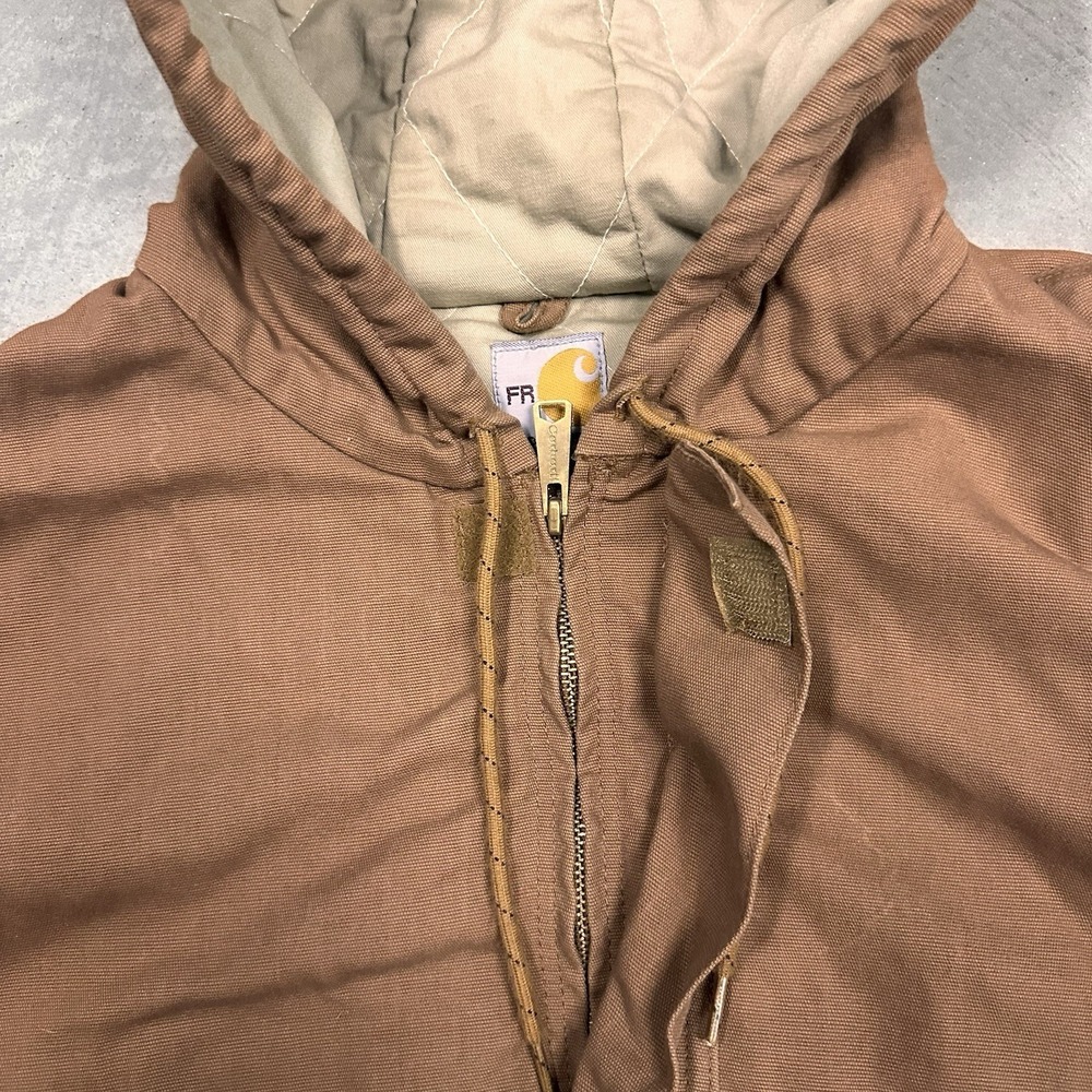 Carhartt Fire Resistant Jacket Mens XL Brown HRC3 FullZip Hoodie Workwear FRJ237 - Picture 6 of 10